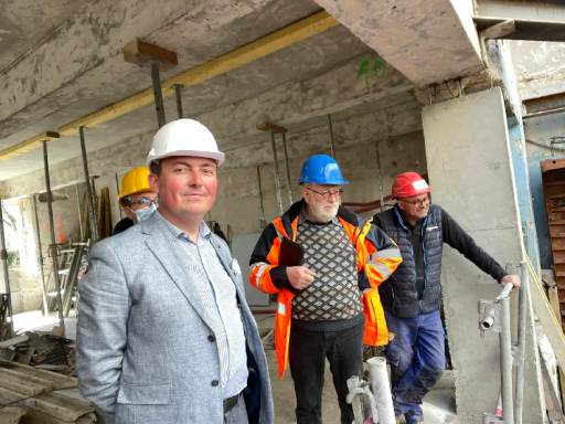 Samuel Hazard visite le chantier de la nouvelle médiathèque du Grand Verdun