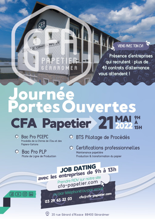 Des portes ouvertes et «Job dating» au CFA Papetier de Gérardmer