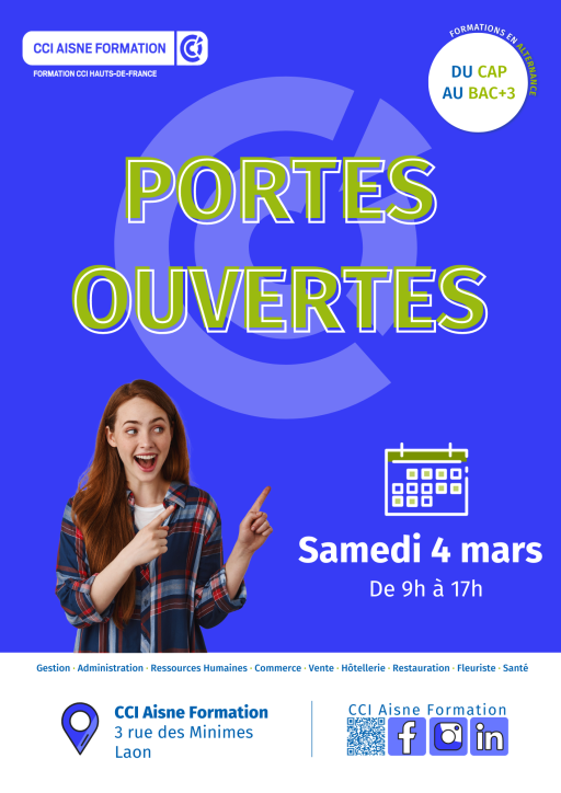 La CCI Aisne Formation ouvre ses portes le 4 mars prochain