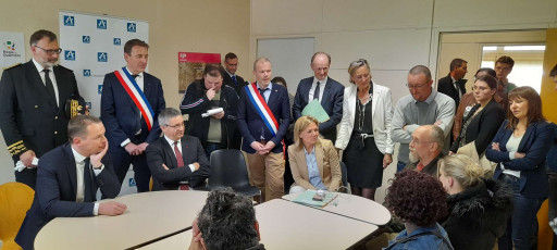 Expérimentation France travail : le ministre du Travail Olivier Dussopt à Laon