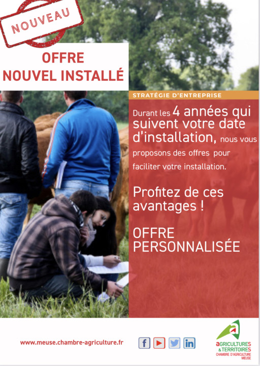 La chambre d’Agriculture de la Meuse lance l’offre du nouvel installé
