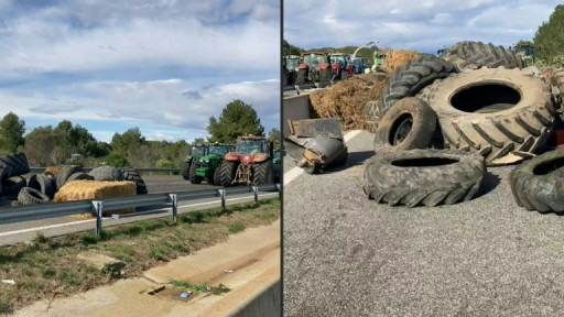 L'autoroute reliant l'Espagne à la France coupée par les agriculteurs