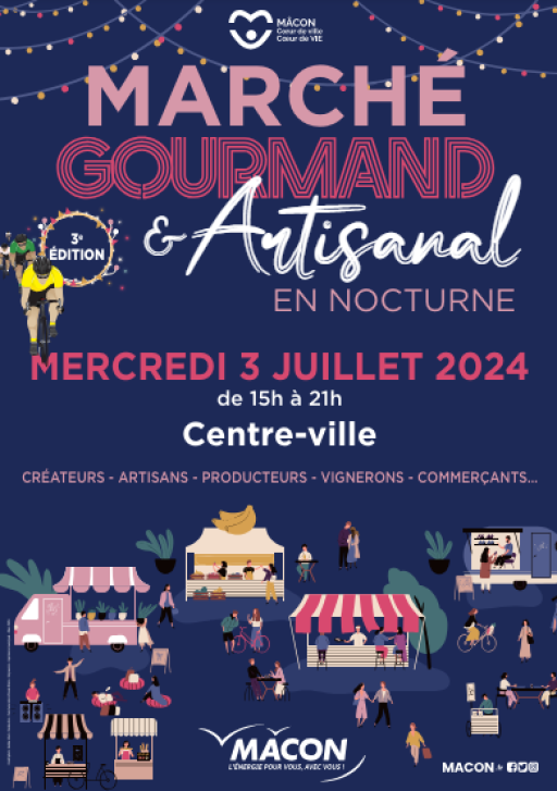 Mâcon organise son 3e "Marché Gourmand et Artisanal en nocturne"