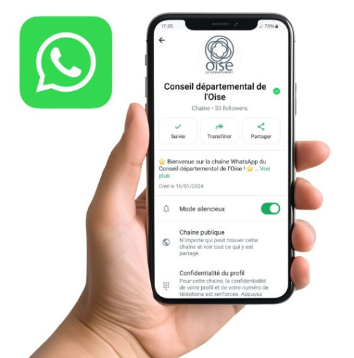 Le Conseil départemental de l'Oise lance sa chaîne d'actualité Whatsapp