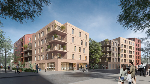 Saint-André-Lez-Lille - Quai 22 : Linkcity pose la 1ère pierre du lot H