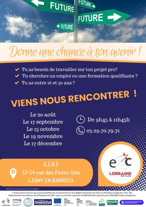 L'École de la 2e Chance de Lorraine lance des permanences à Ligny-en-Barrois