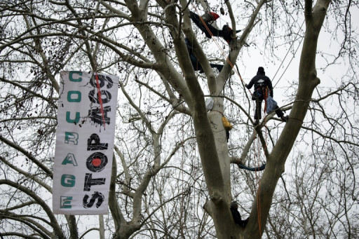 Des anti-A69 perchés face au tribunal avant une audience-clé