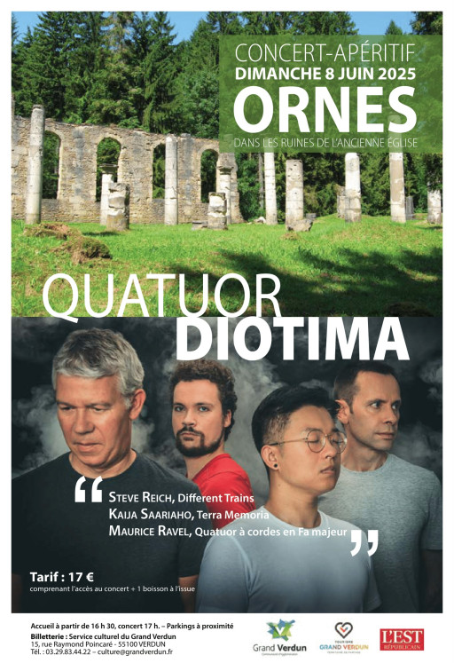 Le Quatuor Diotima : un concert exceptionnel animera les ruines de l’église d’Ornes
