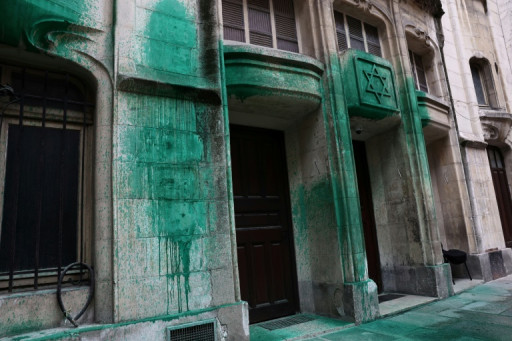 Lieux juifs aspergés de peinture: les suspects serbes écroués, possible influence russe