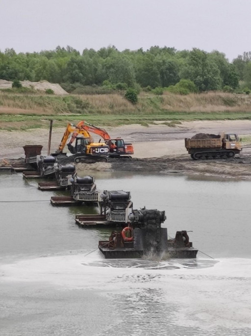 Le bassin des chasses des ports du Crotoy en travaux