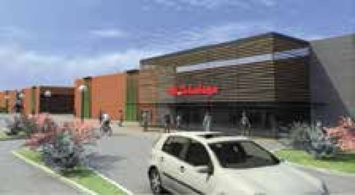 Des grands magasins à la place de vieux silos