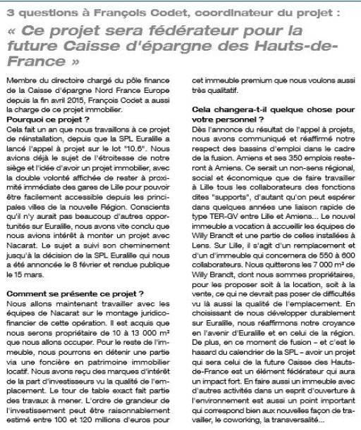 Le futur siège régional de la Caisse d’épargne à horizon 2021