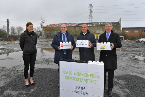 Parc de la Victoire à Bouvines : pose de la première pierre